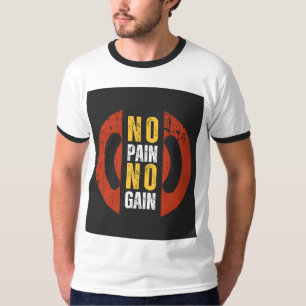 No Pain No Gain" T-Shirt À Demi-Manches Rond Cou