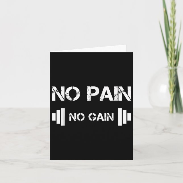 No Pain No Gain Workout Motivation  Karte (Vorderseite)