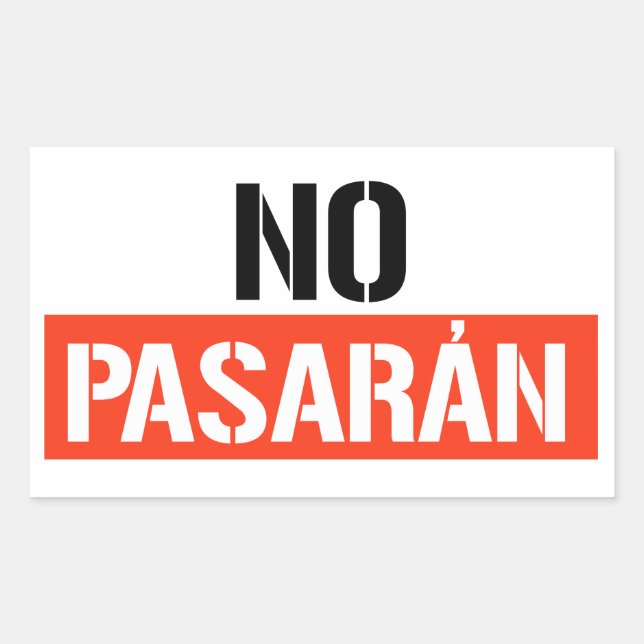 No Pasaran Rechteckiger Aufkleber (Vorderseite)