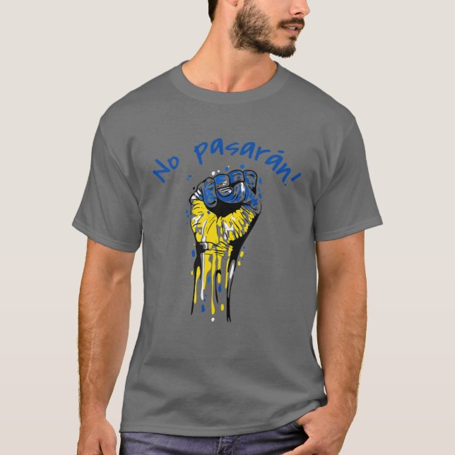 No Pasaran Socialist Spanish Civil War Ukraine T-Shirt (Vorderseite)