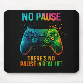 No Pause — Color Splash Gamer Controller Mousepad