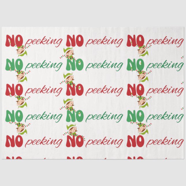 NO Peeking Naughty Elf Weihnachten Seidenpapier (Vorderseite)