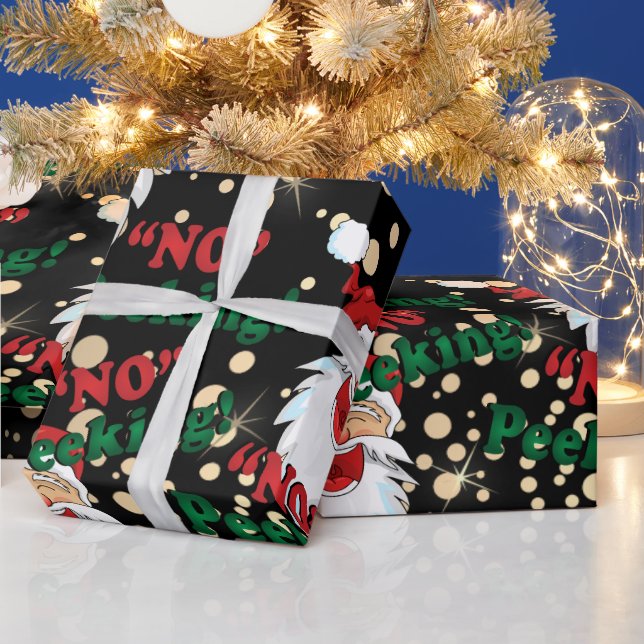 No Peeking - Santa Claus Geschenkpapier (Feiertage)