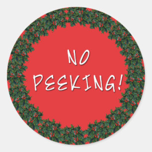 NO PEEKING Weihnachtsgeschenke Stickers von Scareb