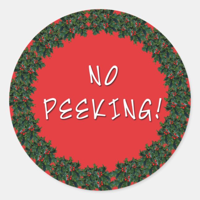NO PEEKING Weihnachtsgeschenke Stickers von Scareb (Vorderseite)
