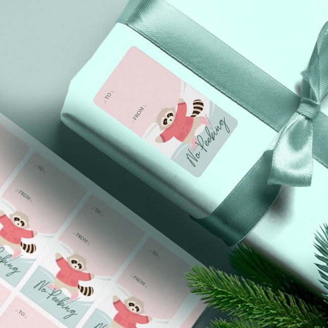 No Peeking Woodland Raccoon Ice Skating To From (No Peeking Woodland Raccoon Ice Skating To From Label)