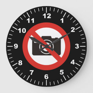 No Photos Allowed Große Wanduhr