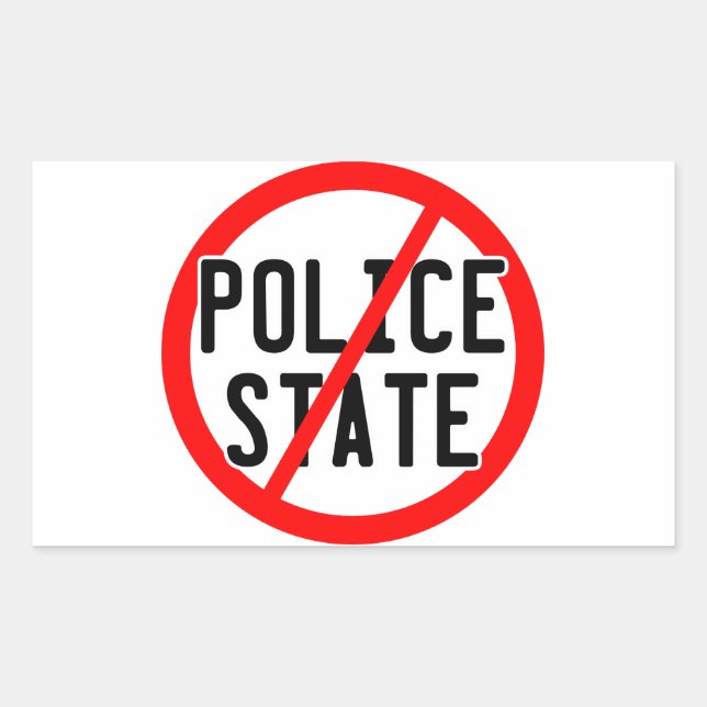 NO POLICE-STAAT - jetzt/beleuchtet/beschäftigen/Ba Rechteckiger Aufkleber (Vorderseite)