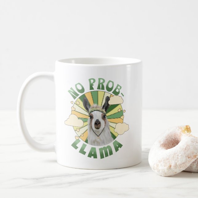 No Prob-Llama Boho Llama Kaffeetasse (Mit Donut)