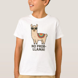 No Prob-Llama Cool Beige Llama Design T-Shirt
