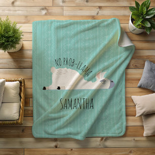No Prob-Llama Funny Llama Blanket Sherpadecke