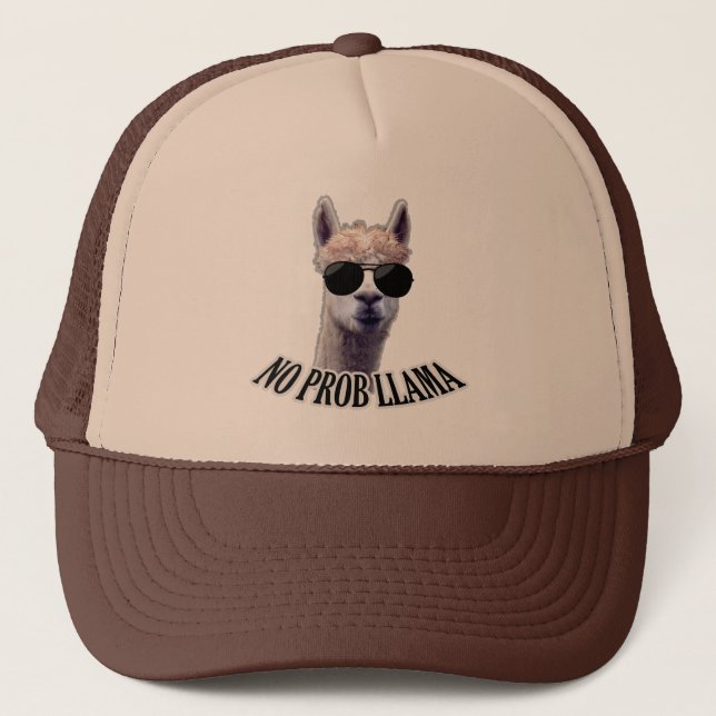 No Prob Llama - Funny Spaß Truckerkappe (Vorderseite)