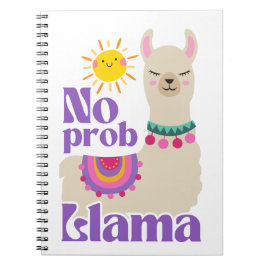 No Prob-Llama, Niedlich Llama Festivals Sunny Notizblock