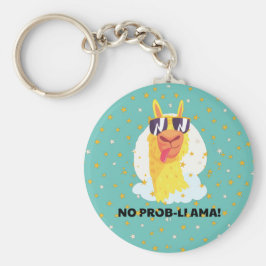 No-Prob-Llama Niedlicher Lama mit Sternen Schlüsselanhänger