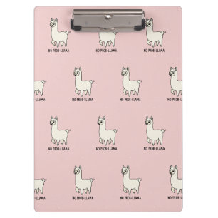 "No Prob-Llama" Süße Llama-Kritzelei - Entspannte Klemmbrett