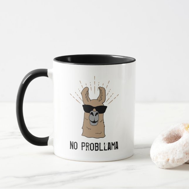 No ProbLlama Funny Tasse (Mit Donut)
