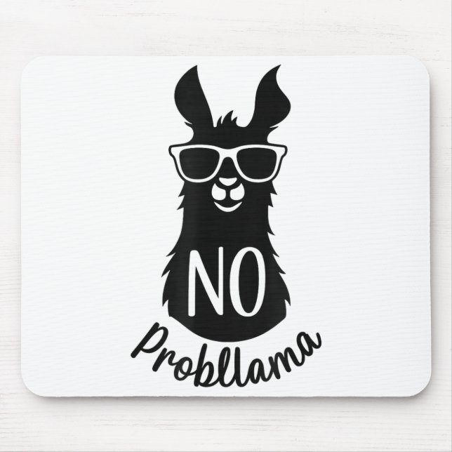 No Probllama Gift Humor Word Game Lama No Problema Mousepad (Vorne)
