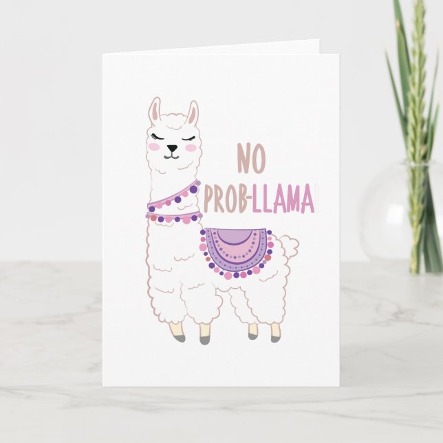 No Probllama Llama Funny Feiertagskarte (Vorderseite)