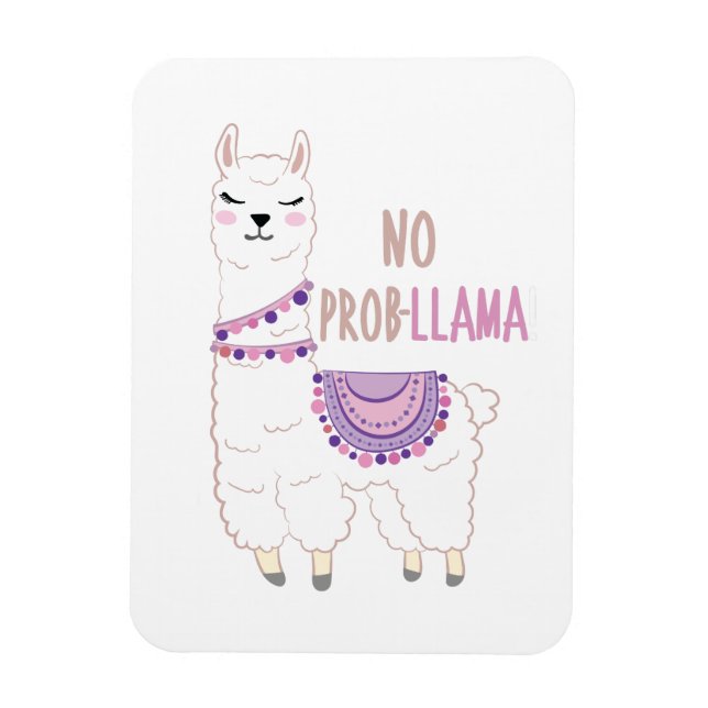 No Probllama Llama Funny Magnet (Vertikal)