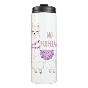 No Probllama Llama Funny Thermosbecher