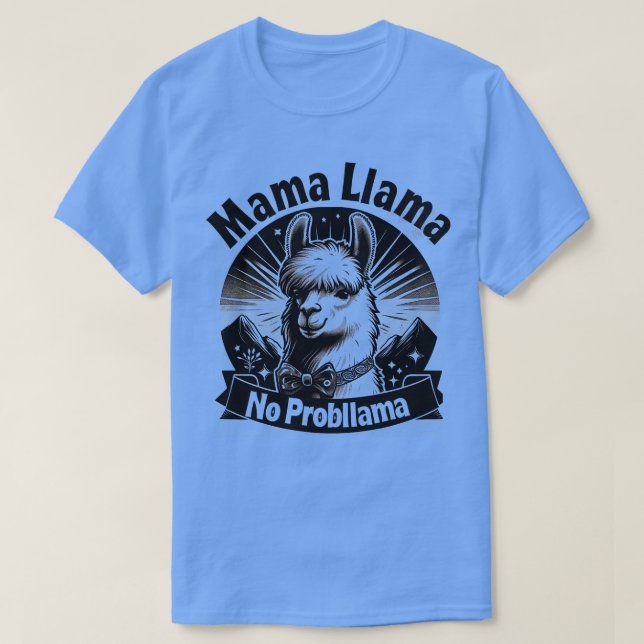 NO PROBLLAMA Retro Funny Llama Alpaca Grafik T-Shirt (Design vorne)