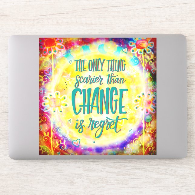 No Regrets Boho Blumenfarbene Blume Aufkleber (Computer)