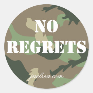 No Regrets Camouflage Sticker jnelsen.com