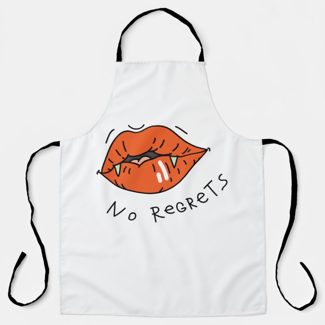 No Regrets Red Lips Valentine Schürze (Vorderseite)