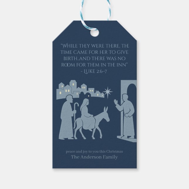No Room at the Inn Gift – Nativity Scene Geschenkanhänger (Vorderseite)