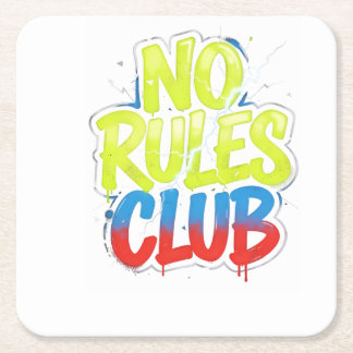 No Rules Club Rechteckiger Pappuntersetzer