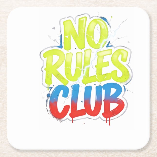 No Rules Club Rechteckiger Pappuntersetzer (Vorderseite)