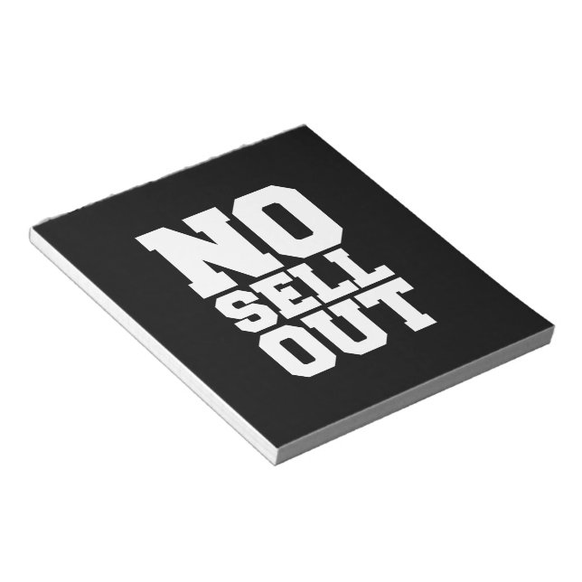 NO SELL OUT NOTIZBLOCK (angewinkelt)