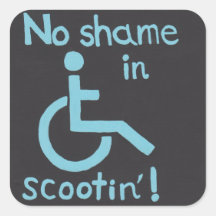 "No Shame in Scootin" Aufkleber für Behindertenpre