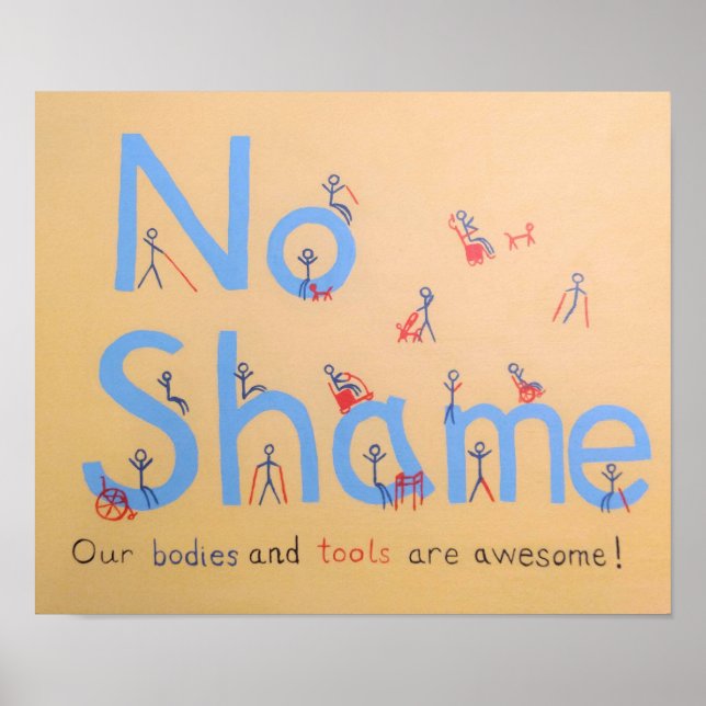 "No Shame in Scootin" Pride Poster für Behinderung (Vorne)