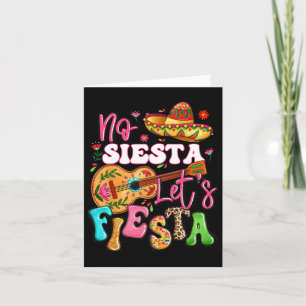 No Siesta Let's Fiesta Guitar Cinco De Mayo Mexica Karte