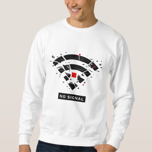 No Signal T-Shirt – Abstract Digital Disconnection Sweatshirt (Vorderseite)