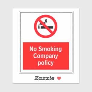 No Smoking Company Policy Sticker
