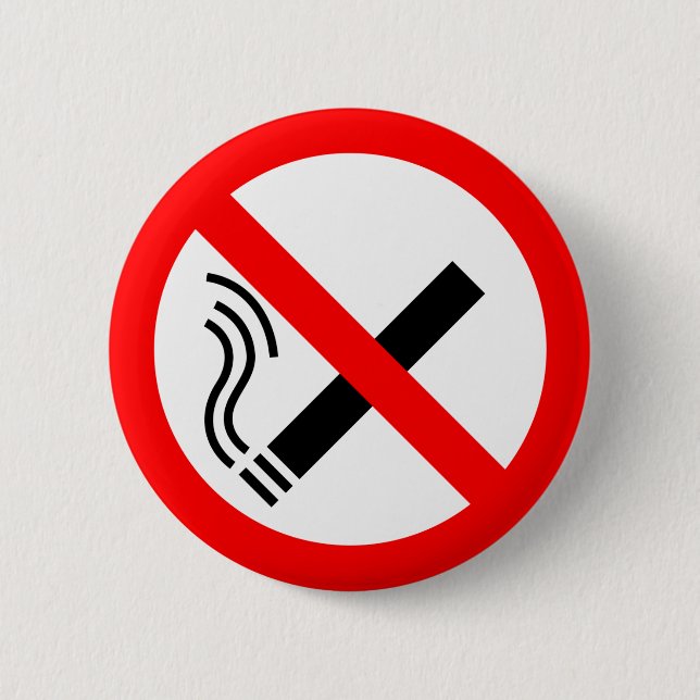 NO Smoking Sign - UK Signage Button (Vorderseite)