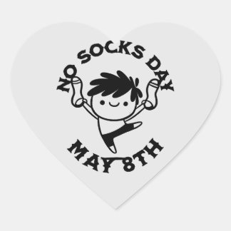 No Socks Day Celebration Herz-Aufkleber