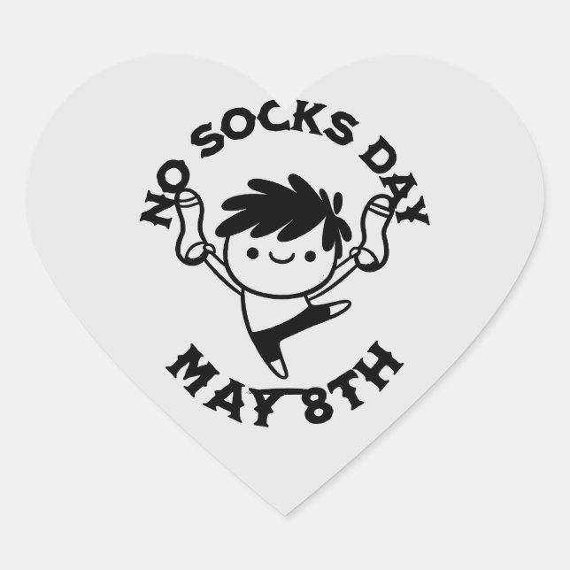 No Socks Day Celebration Herz-Aufkleber (Vorderseite)