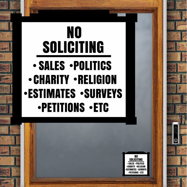 NO SOLICITING Window Cling Fensteraufkleber (Von Creator hochgeladen)