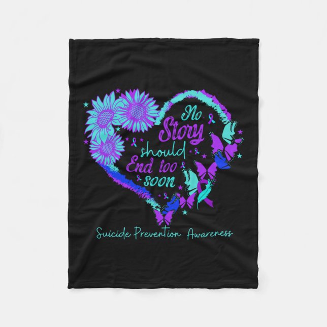 No Story Should End Too Soon Heart Women Suicide P Fleecedecke (Vorderseite)