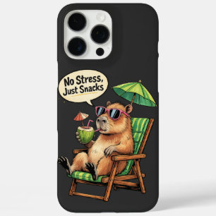 No Stress, Just Snacks – Cute Capybara Summer Vaca iPhone 16 Pro Max Hülle