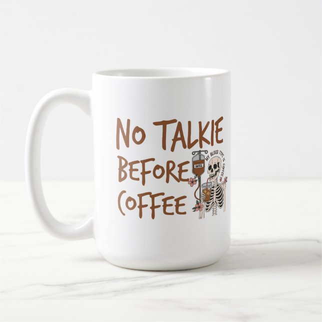 No Talkie Before Coffee funny cat lover gift Kaffeetasse (Links)