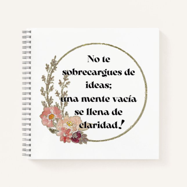 No te sobrecargues de ideas notizbuch (Vorderseite)