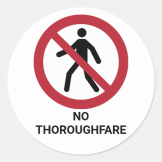 No Thoroughfare ISO 7010 Verbotszeichen Runder Aufkleber