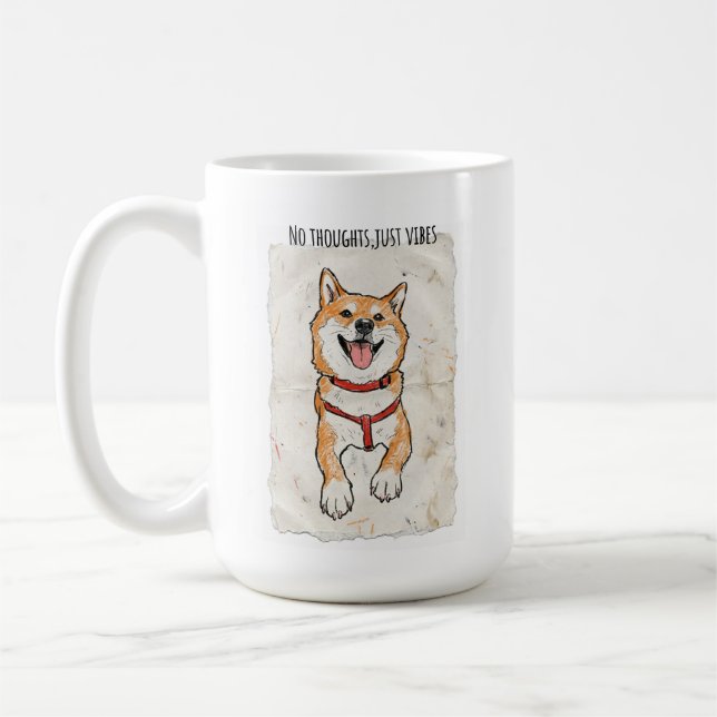 No Thoughts, Just Vibes Shiba Inu Mug | ADHD Brain Kaffeetasse (Links)