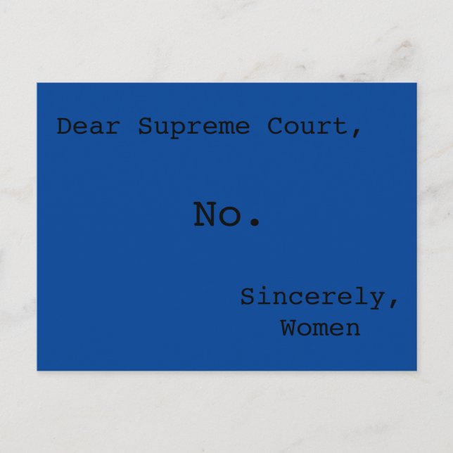 No to the Supreme Court! Postkarte (Vorderseite)