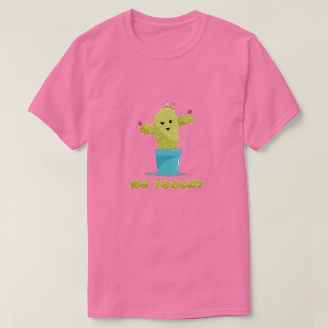 No Touchy - Happy Cactus - Kawaii T-Shirt (Design vorne)