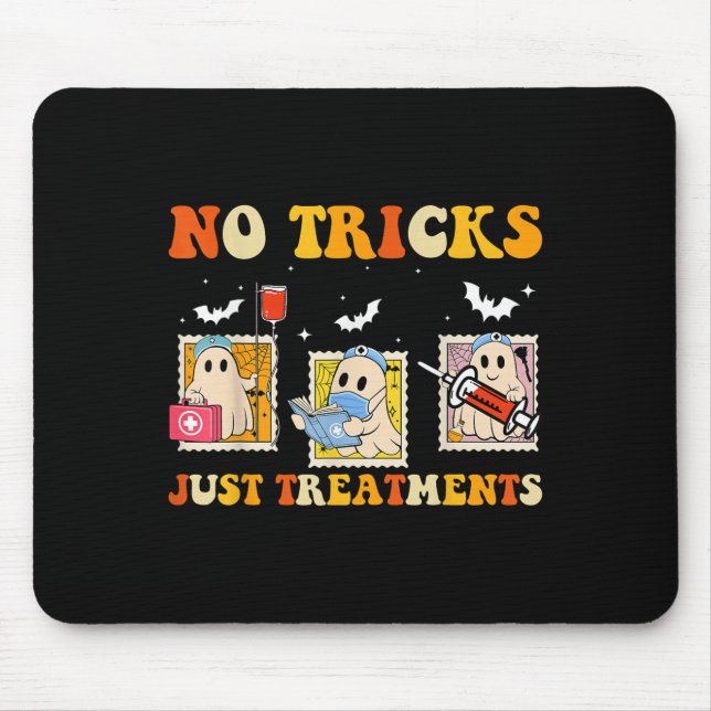 No Tricks Just S Funny Halloween Ghost Nursing  Mousepad (Vorne)